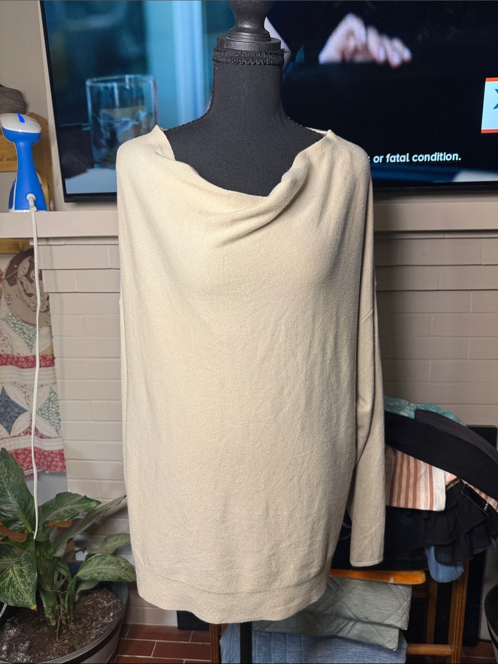 Ann Taylor Cream Cowl Neck Sweater